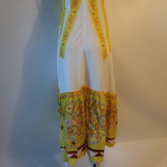 NWT Womens Jollia Summer in the City Dress Yellow White Sleeveless Sundress S * - Picture 13 of 16